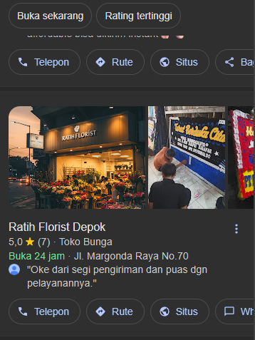 pasang iklan google maps gresik toko bunga